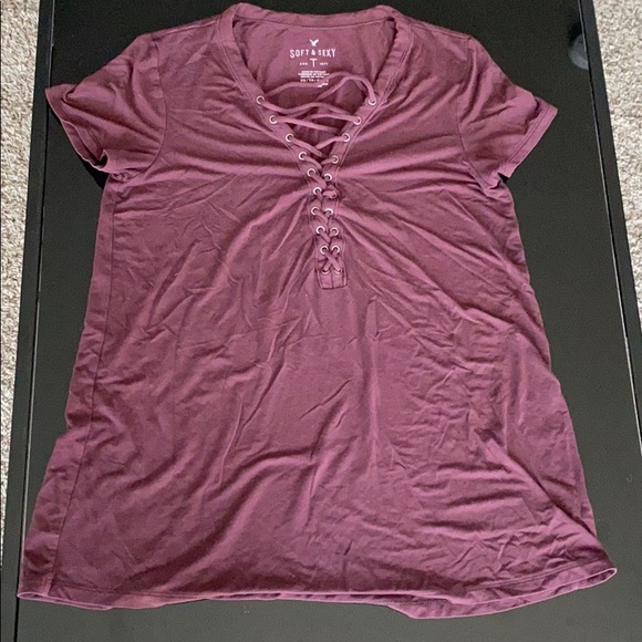Maroon American Eagle dress shirt - Picture 1 of 4